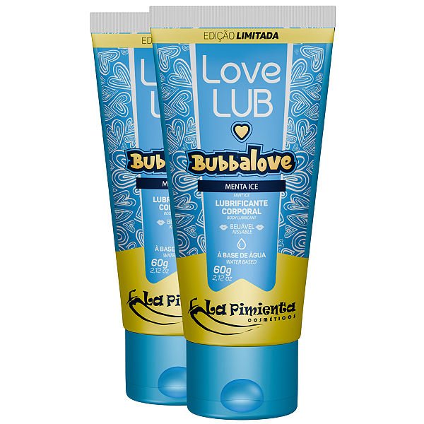 Love Lub Bubbalove Lubrificante Corporal Menta Ice La Pimienta 60g - Kit 2 und