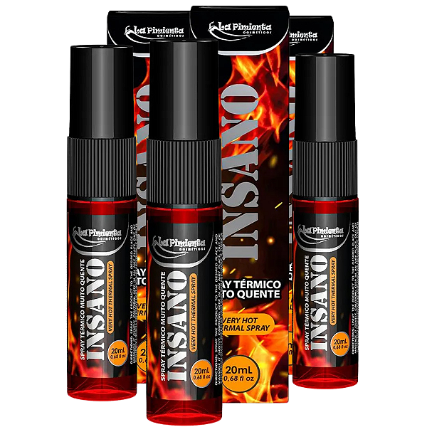 Insano Spray Térmico Muito Quente Dark La Pimienta 20ml - Kit 3 und