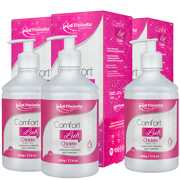 Comfort Lub Lubrificante Beijável Chiclete La Pimienta 500g - Kit 3 und