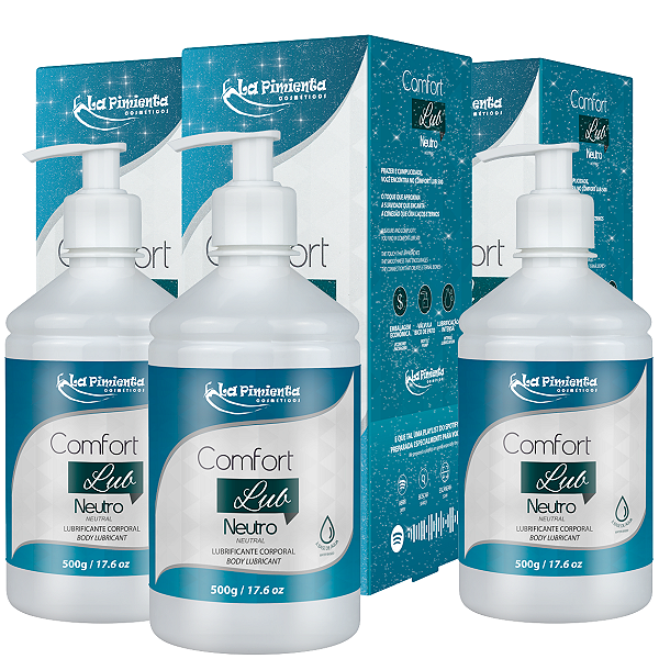 Comfort Lub Lubrificante Beijável Neutro La Pimienta 500g - Kit 3 und