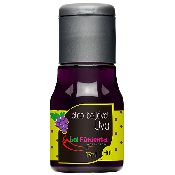 Óleo de Massagem Sensual Beijável Uva Hot La Pimienta 15ml