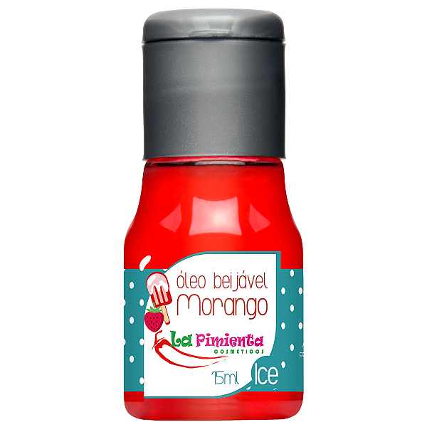Óleo de Massagem Sensual Beijável Morango La Pimienta Ice 15ml