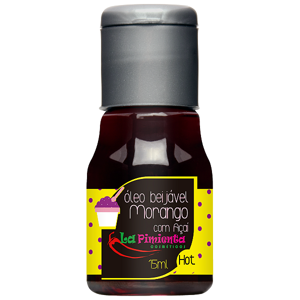 Óleo de Massagem Sensual Beijável Morango Com Açaí Hot La Pimienta 15ml