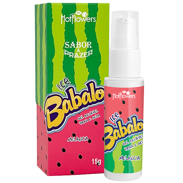 Gel Babaloo Ice Melancia Hot Flowers Beijável 15g