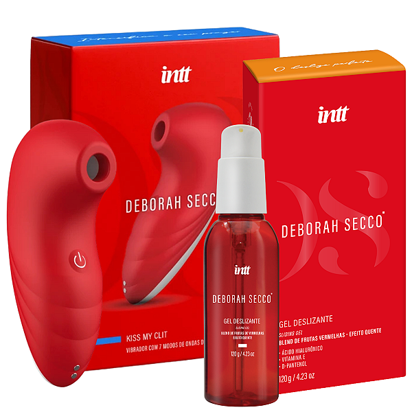 Kit Deborah Secco - Gel Deslizante Frutas Vermelhas 120g e Sugador de Clitóris Kiss My Clit Intt