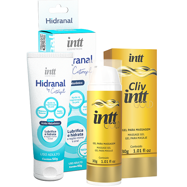 Kit Anal - Cliv Gold Gel Dessensibilizante 30g + Lubrificante Hidranal 50g Intt
