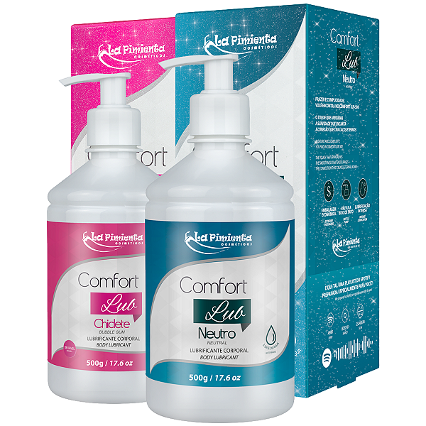 Kit Comfort Lub - Lubrificantes Beijáveis Neutro + Chiclete La Pimienta 500g