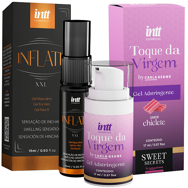 Kit Sempre Virgem - Gel Adstringente Toque da Virgem Chiclete 17ml + Inflate XXL Gel Masculino 15ml Intt
