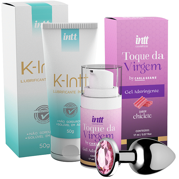 Kit Sempre Virgem - Gel Adstringente Toque da Virgem Chiclete 17ml + Lubrificante Íntimo K-Intt Base de Água 50g Intt +