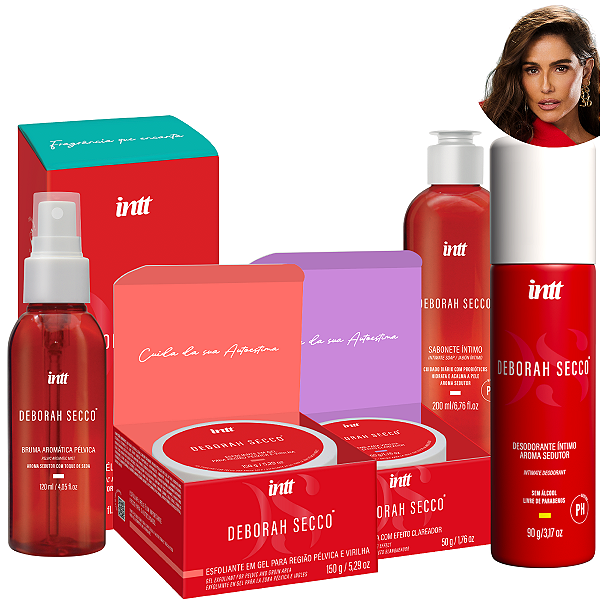 Kit Deborah Secco - Bruma Pélvica + Creme Clareador + Esfoliante Gel + Sabonete Íntimo + Perfume Íntimo Intt