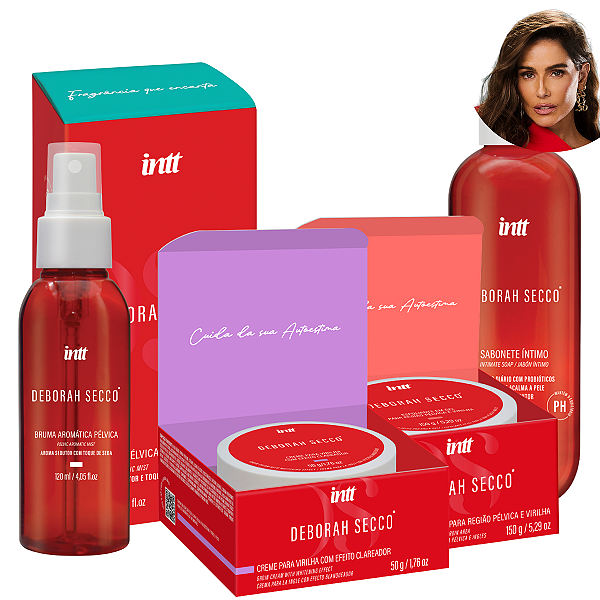 Kit Deborah Secco - Bruma Pélvica + Creme Clareador + Esfoliante Gel + Sabonete Íntimo Intt