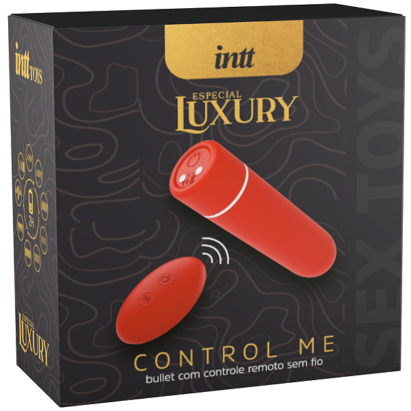 Control Me Bullet Com Controle Sem Fio Vermelho Intt Recarregável USB Magnético