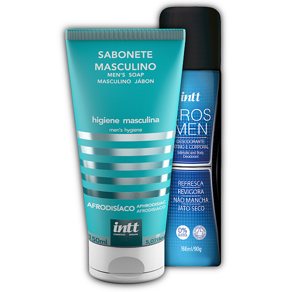 Kit Higiene Masculina - Sabonete Líquido Afrodisíaco + Desodorante Masculino Eros Men intt