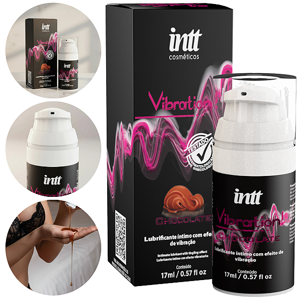 Vibration Chocolate Intt Gel Excitante Unissex Vibrador Líquido Beijável 17ml