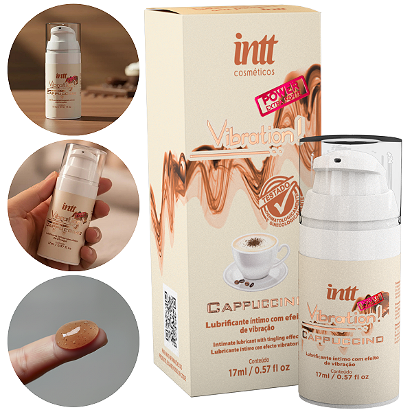 Vibration Power Capuccino Intt Gel Excitante Unissex Vibrador Líquido Beijável 17ml