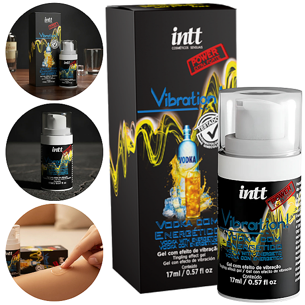 Vibration Power Vodka Com Energético Intt Gel Excitante Vibrador Líquido Unissex Beijável 17ml