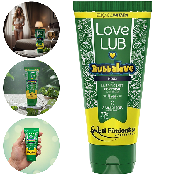 Lubrificante Love Lub Bubbalove La Pimienta 60g Sabor Menta
