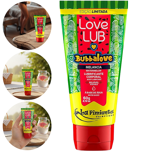 Lubrificante Love Lub Bubbalove La Pimienta 60g Sabor Melancia