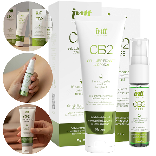 Kit Sensação CB2 Gel Lubrificante CB2 50ml + Gel Estimulante Pulse 15g Intt Vibra E Pulsa