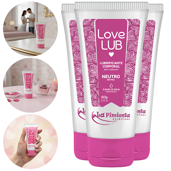Love Lub Lubrificante Corporal Base Água - Kit 3 und