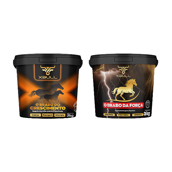 Kit Suplemento XBULL – O Brabo da Força + O Brabo do Crescimento (3 kg cada)