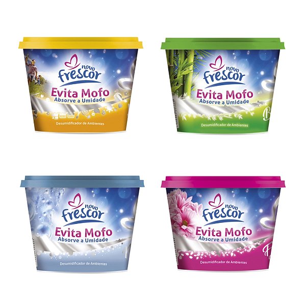 Anti-traça, Anti-mofo, Desumidificador e Aromatizante Pote 80g Diversas Fragrância Novo Frescor