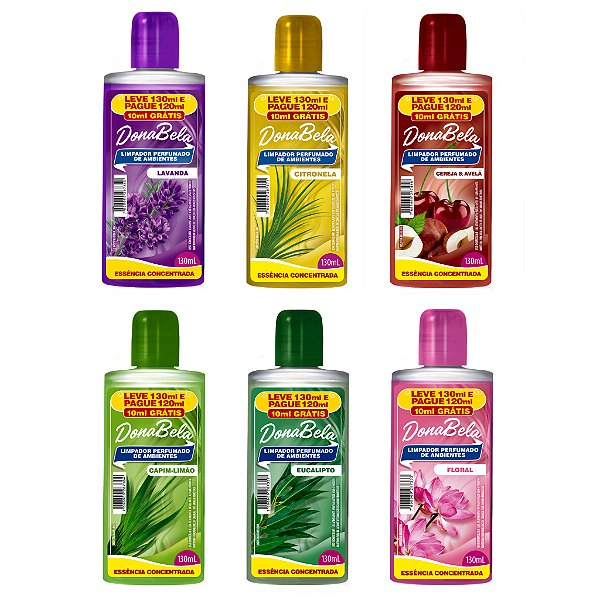 Limpador Perfumado Concentrado Desinfetante 130ml Diversas Fragrâncias Dona Bela Novo Frescor