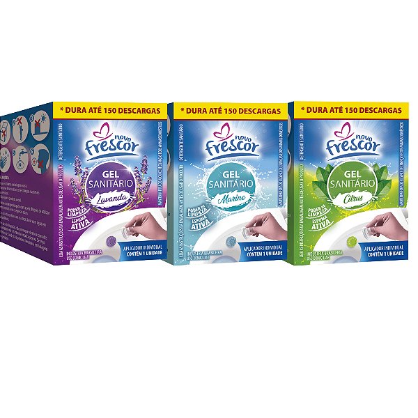 Gel Sanitário desodorizador Adesivo Novo Frescor Aplicador com Refil 7g