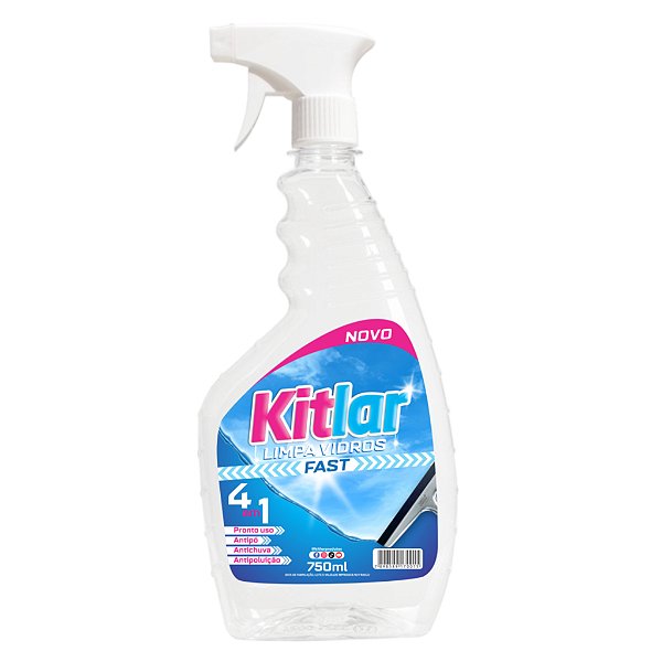 Limpa Vidros 4 em 1 Borrifador Spray 750ml Anti Poluição, Pó e Marcas de Chuva