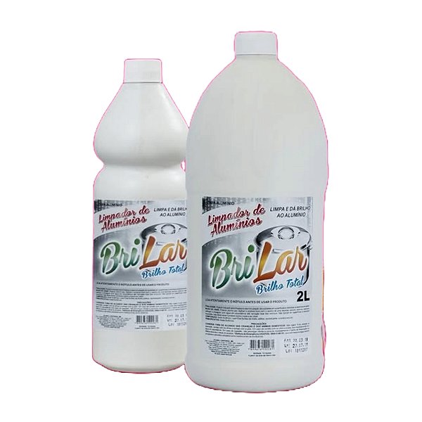 Limpador de Alumínio BriLar 1L ou 2L limpa Panelas e da Brilho 2 em 1 KitLar