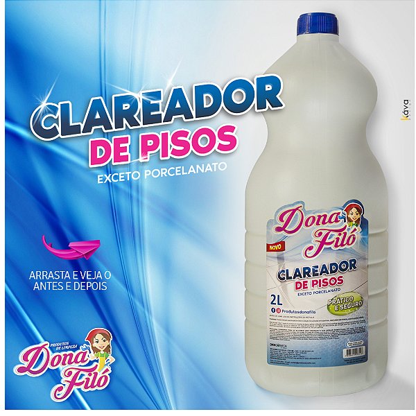 Clareador de Piso Dona Filo 2L Limpa Piso e Azulejo