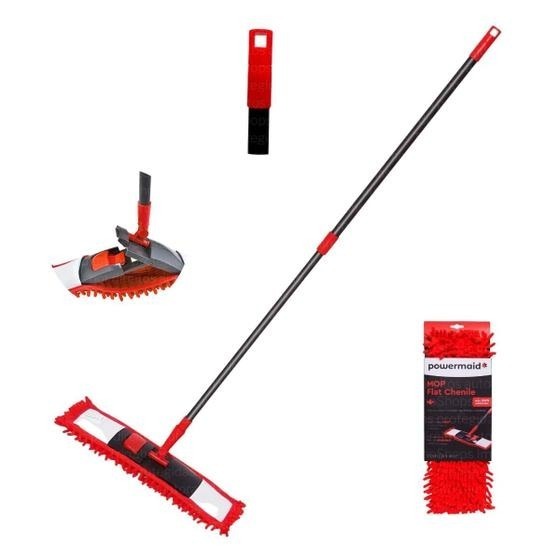 Mop Flat Chenile Articulado Rodo Flat Vassoura Microfibra