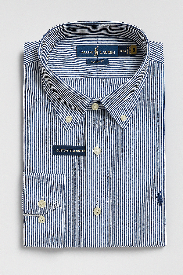 Camisa Ralph Lauren Masculina Listrada Azul