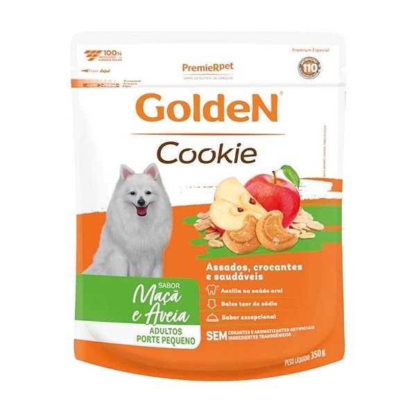 Cookie GoldeN Cães Adultos Porte Pequeno Sabor Maçã e Aveia 350g