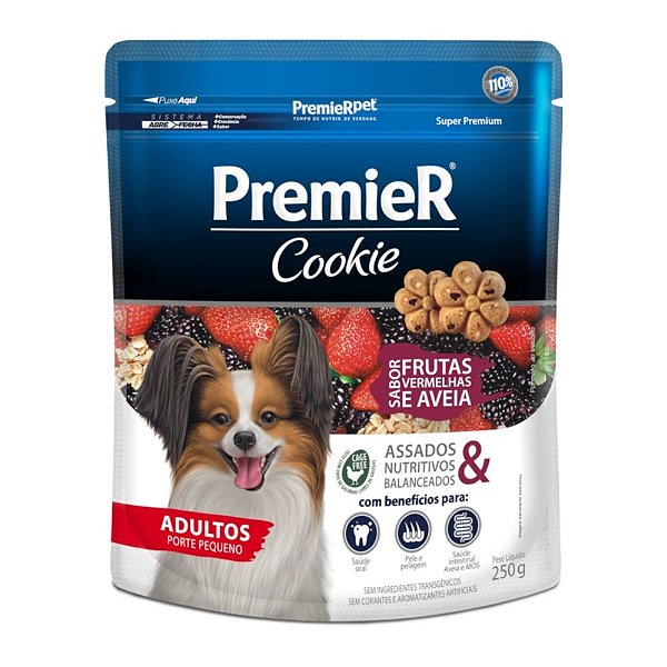 Cookie PremieR Cães Adultos Porte Pequeno Sabor Frutas Vermelhas 250g