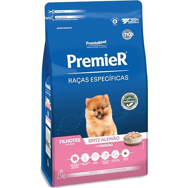 PremieR Raças Específicas Spitz Alemão parta Filhotes Sabor Frango 2,5Kg