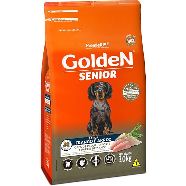 Ração GoldeN Cães Sênior Sabor Frango 3Kg
