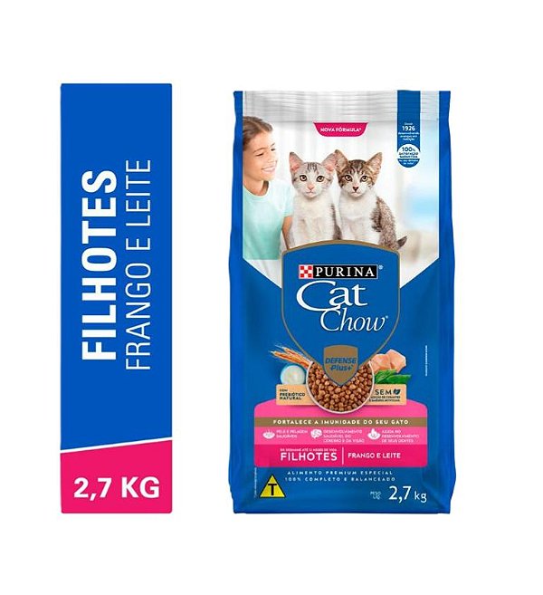 Ração Nestlé Purina Cat Chow para Gatos Filhotes Sabor Frango e Leite 2,7Kg