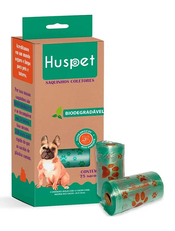 Saquinhos Coletores Huspet Biodegradáveis