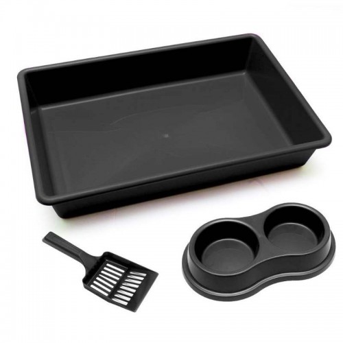 Kit Caixa de Areia com Pá e Comedouro