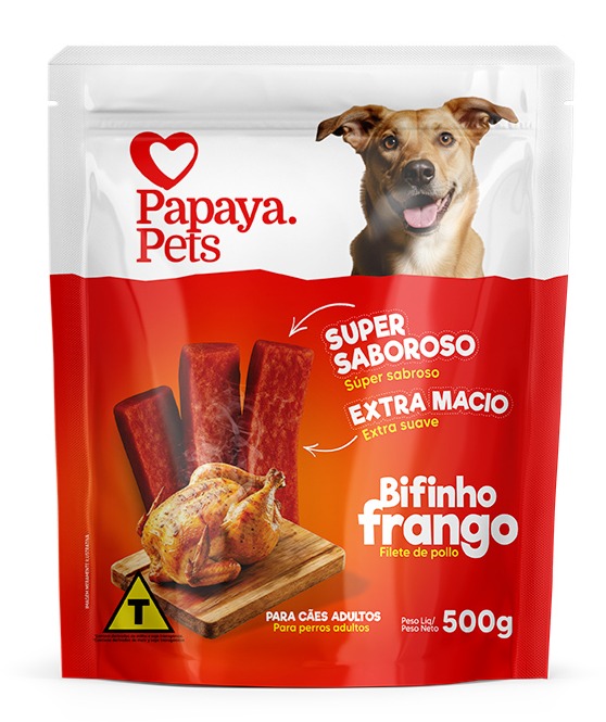 Bifinho Papaya Pets para Cães Sabor Frango