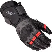 Luva X11 Racer 2 Cano Longo (Couro) - Preta/Cinza/Vermelha