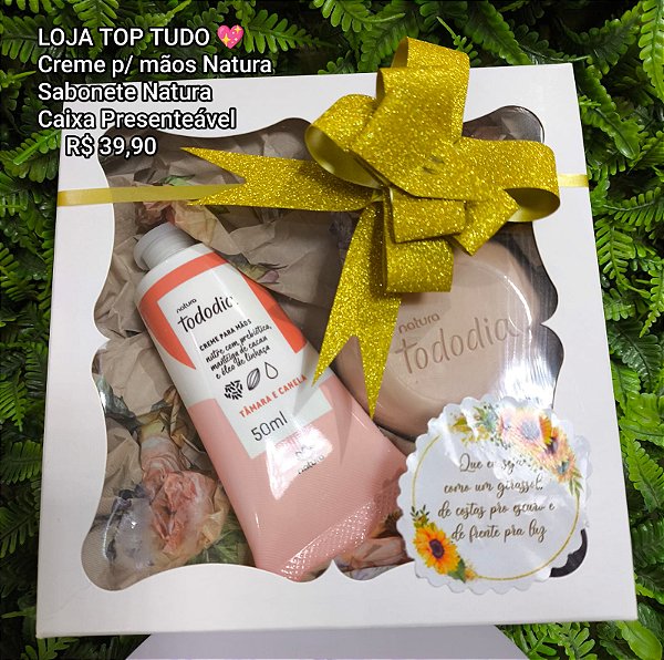 Creme Hidratante para os Pés e Sabonete em Barra Natura Tamara e Canela