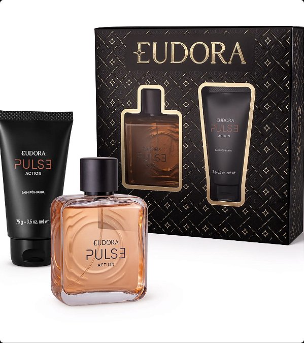 Kit Presente Eudora Pulse Action - Colônia 100ml e Balm Pós Barba 75g