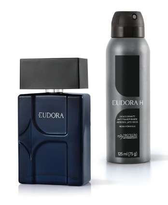 Eudora H Colônia 100ml e Desodorante Antitranspirante Aerosol Jato Seco 125ml