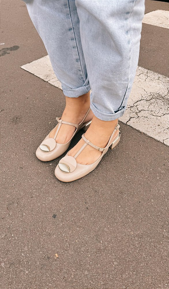 SLINGBACK VERNIZ WETTING TAUPE