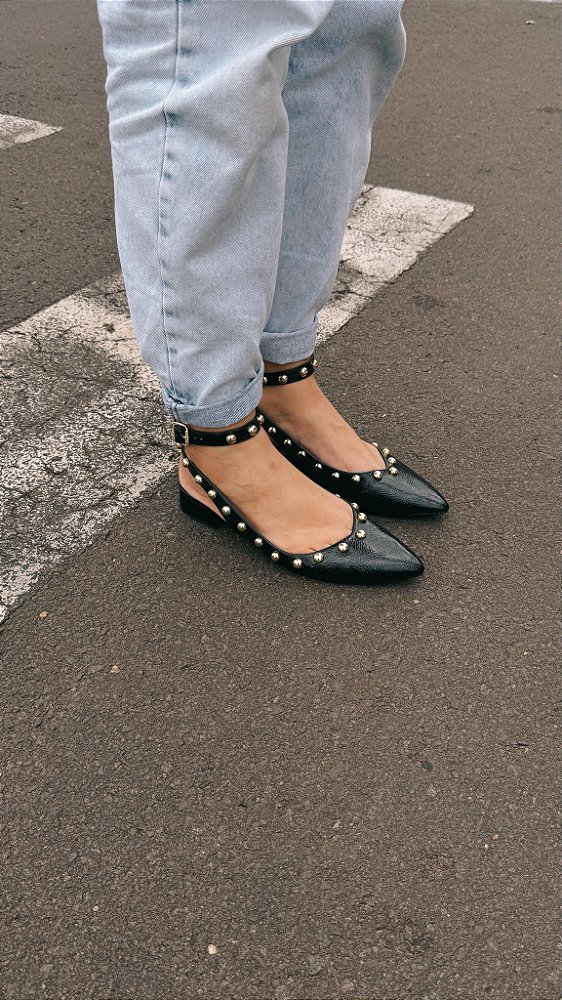 SLINGBACK PRETO VERNIZ WETTING