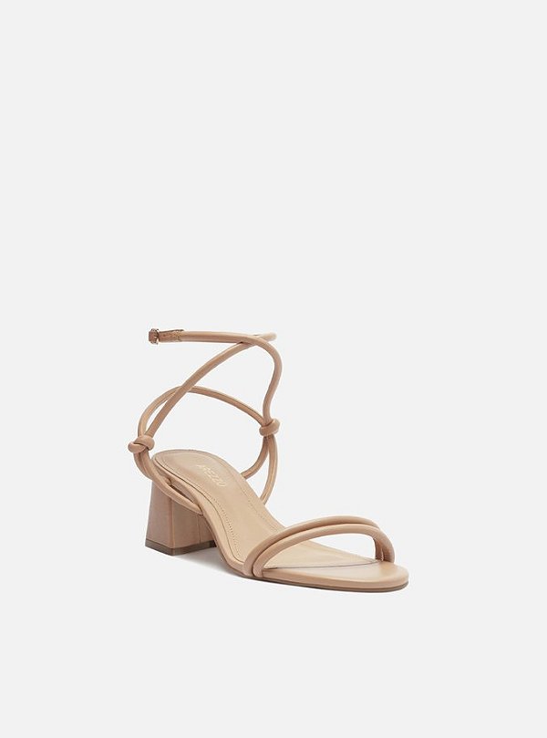 AREZZO SANDÁLIA SALTO BLOCO TIRAS BLUSH BEIGE