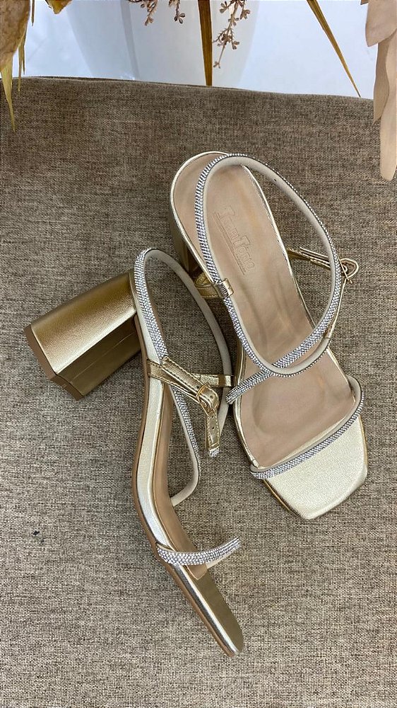 TERRITÓRIO SANDÁLIA SALTO BLOCO DOURADA