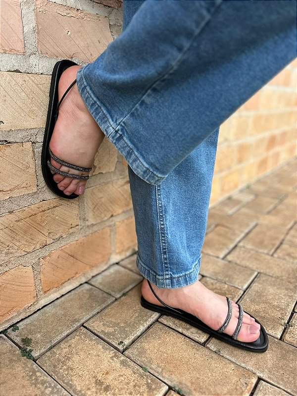 SANTA LOLLA SANDÁLIA AMARRAR PRETA